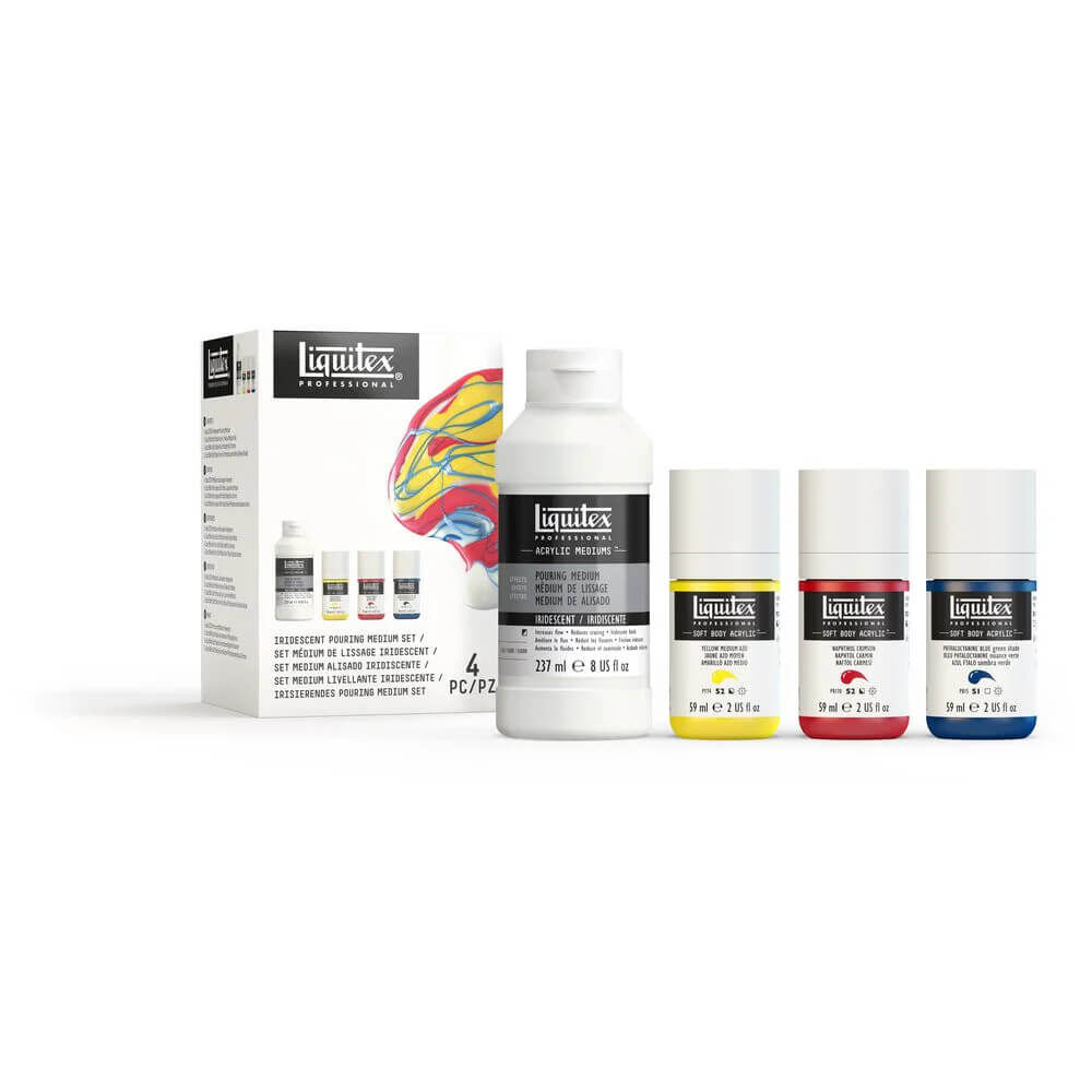 Liquitex Professional Matte Iridescent Pouring Medium + Soft Body Set
