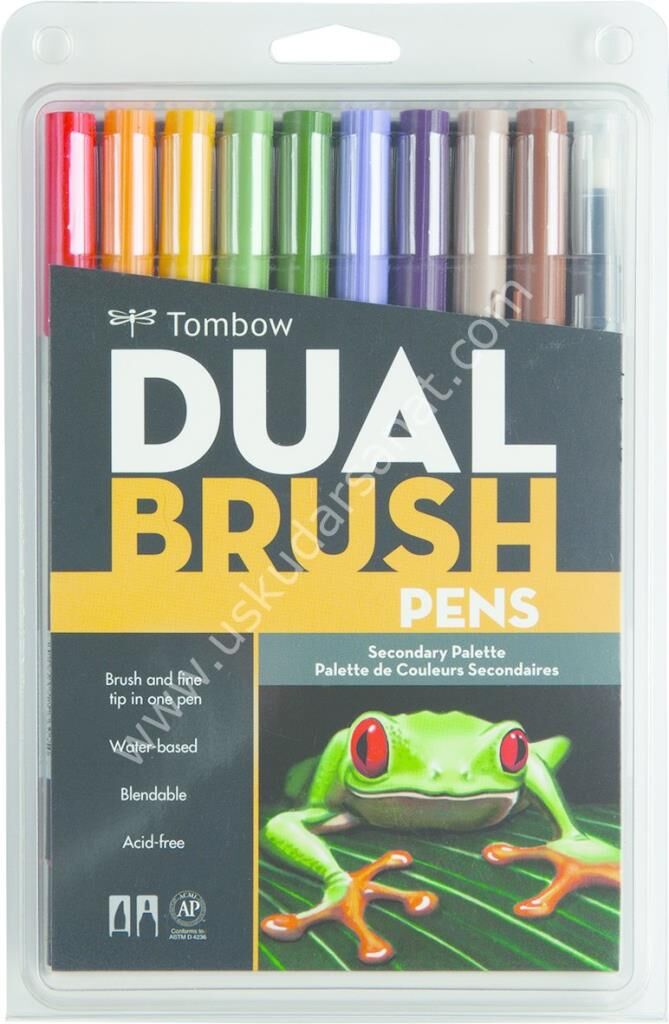 TOMBOW DUAL BRUSH PEN SECONDARY PALETTE 10'LU SET 56168