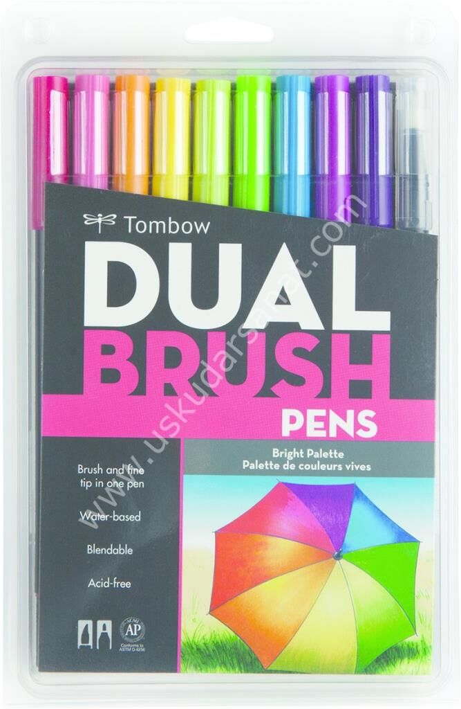 TOMBOW DUAL BRUSH PEN BRİGHT PALETTE 10'LU SET 56185