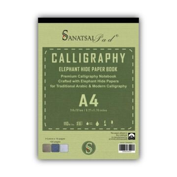 Sanatsalpad Fil Kağıdından A4 Ciltli Kaligrafi - Hat Defteri 3 Renk 30 yaprak 110gr 